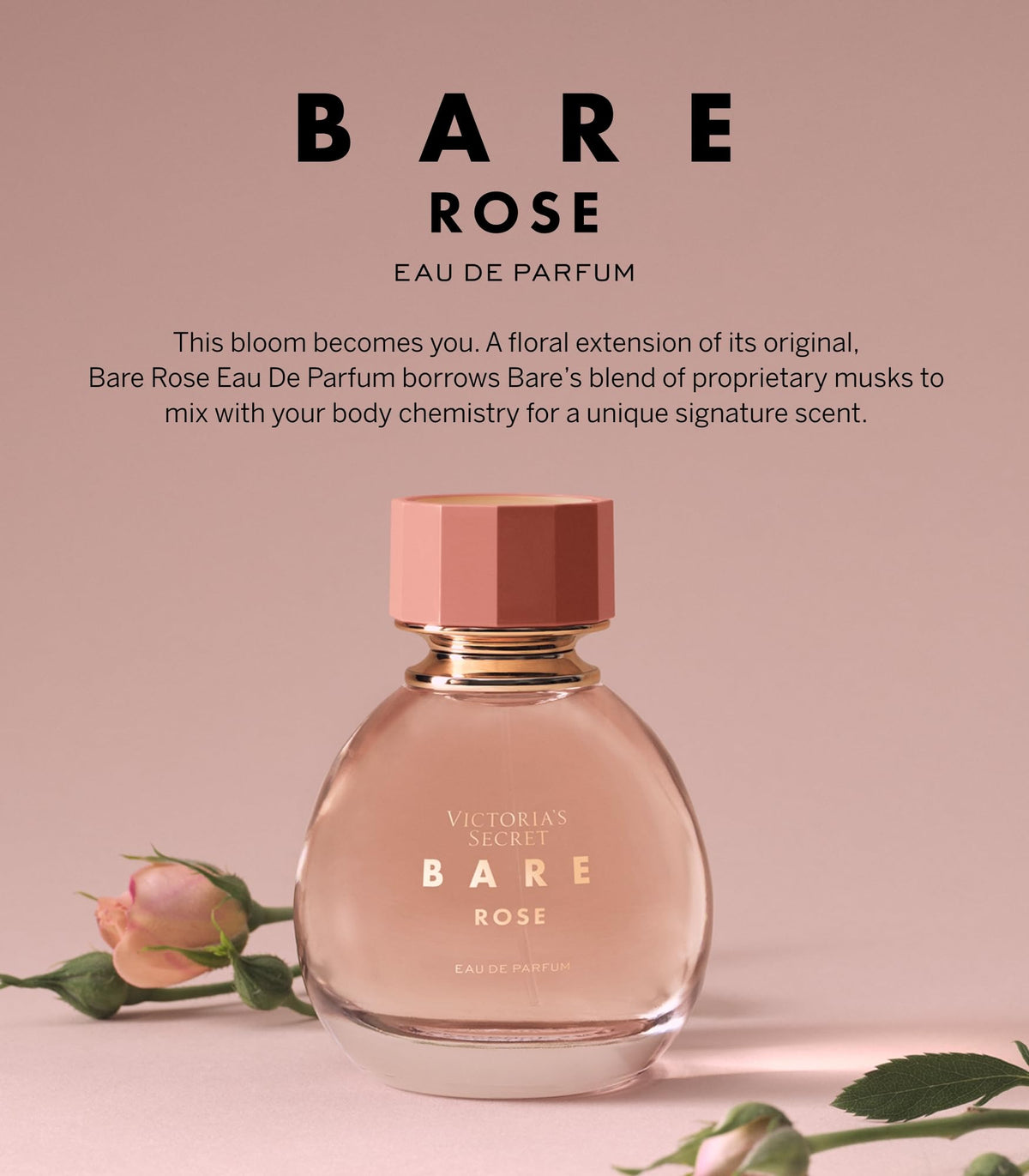 Victoria's Secret Bare Rose front packaging, elegant for gifting.