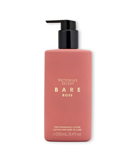 Bare Rose lotion application scene shows smooth, quick-absorb cream for daily pampering.