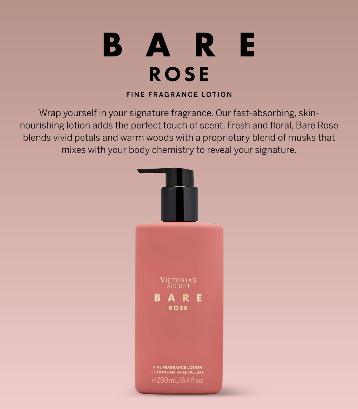 Victoria's Secret Bare Rose close-up texture suggests creamy, moisturizing formula.