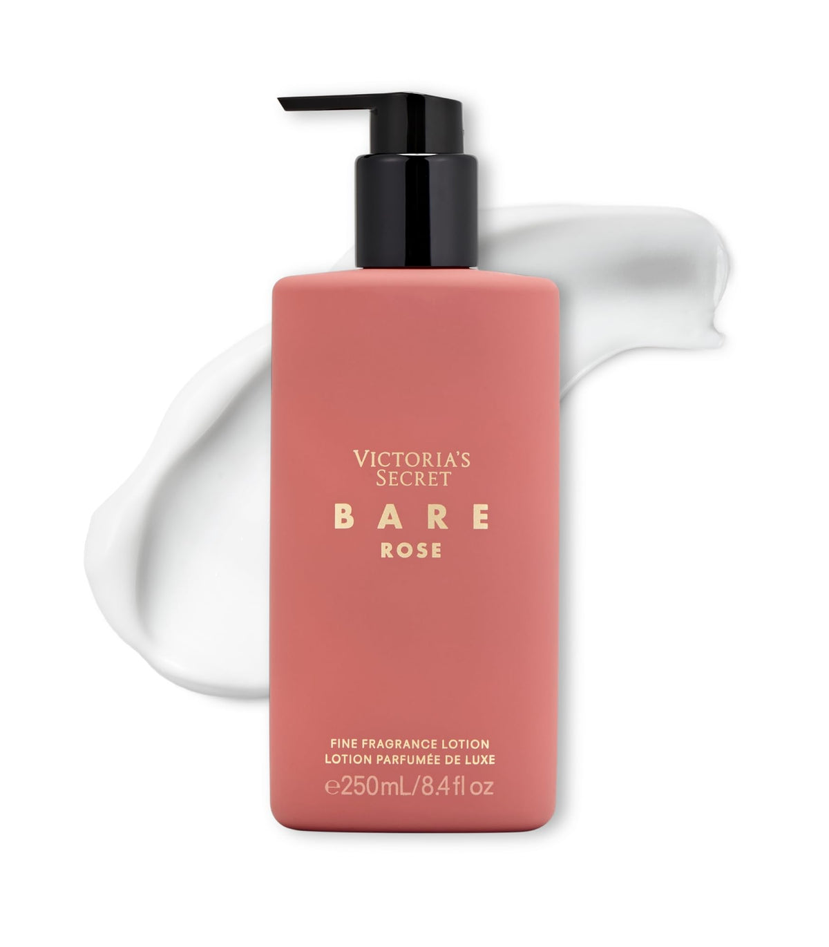 Victoria's Secret Bare Rose lotion packaging highlights elegant branding and premium fragrance.