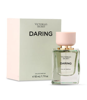 Victoria's Secret Daring bottle front, ideal for evening wear with amber-woody scent.