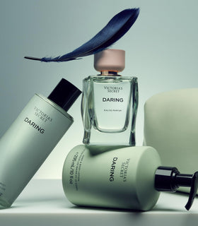 Victoria's Secret Daring aroma ambience shot suggests warm amber fragrance mood.