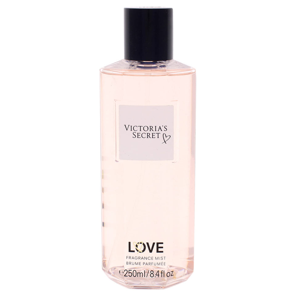 Victoria's Secret Love Fragrance Mist bottle offers a light, all-day wearable scent.