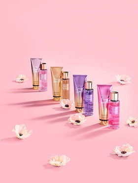 Victoria's Secret Love Spell label detail highlights branding and packaging aesthetics.