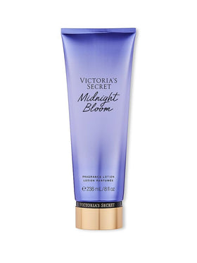Victoria's Secret Midnight Bloom body lotion 8 oz bottle close-up with creamy texture for daily moisture.
