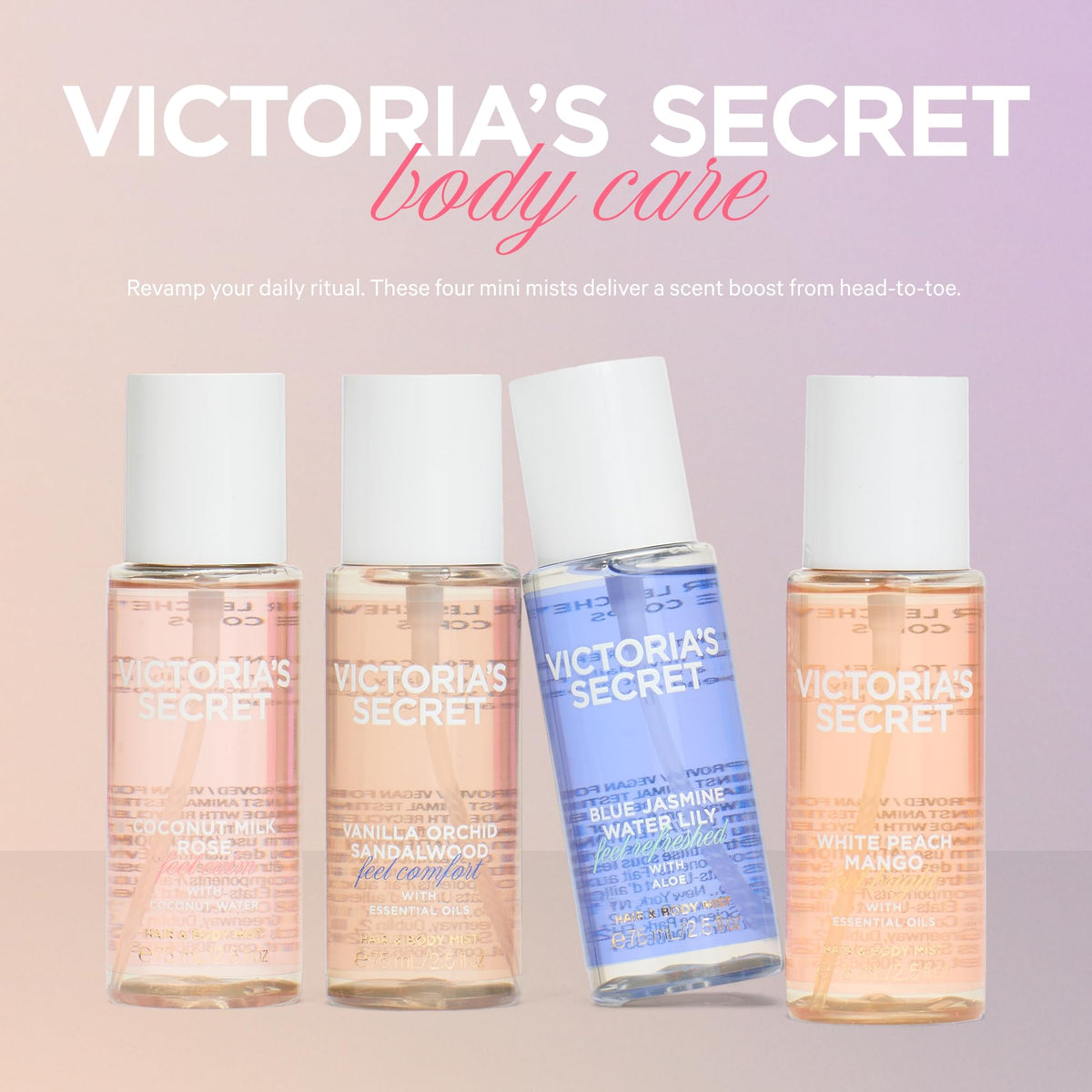 Victoria's Secret mini mist Coconut Milk Rose enhances mood with floral gourmand notes.