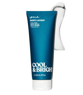 Victoria's Secret Pink Cool and Bright lotion bottle with refreshing daytime scent