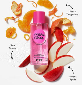 Victoria's Secret Pink Fresh Lotion pump showing 24-hour moisture for soft skin.