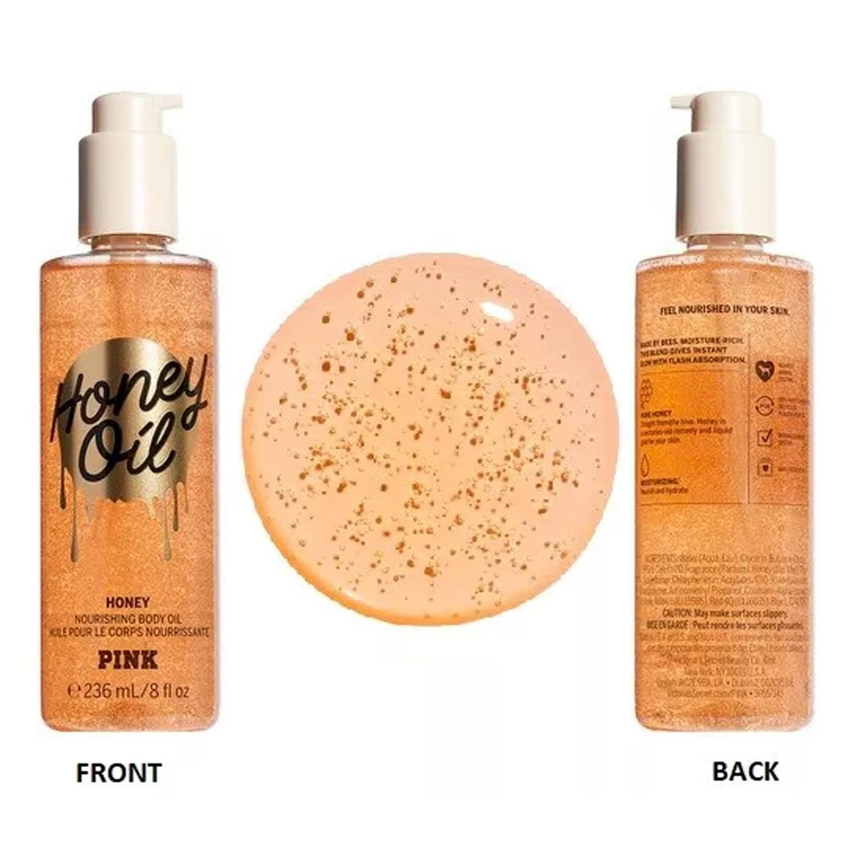 Victoria's Secret Pink Honey soothing body oil fragrance diffusion with calming lavender scent