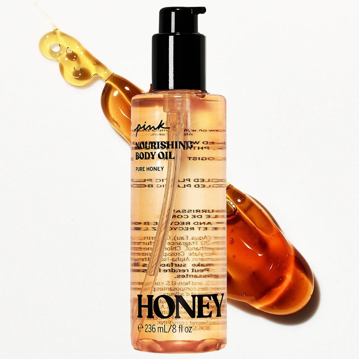 Victoria's Secret Pink Honey soothing body oil texture and skin sheen