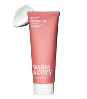 Victoria's Secret PINK Warm Cozy lotion bottle showcasing comfort for daily use