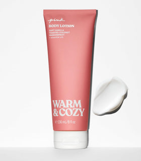 Victoria's Secret PINK Warm Cozy lotion vanilla note highlights soft fragrance