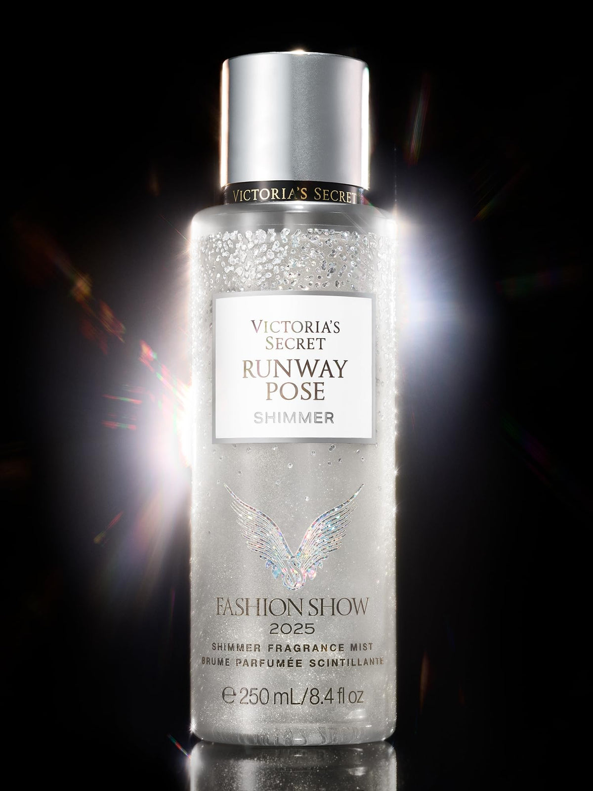 Victoria's Secret Shimmer Fragrance Mist spray capture with elegant mist release