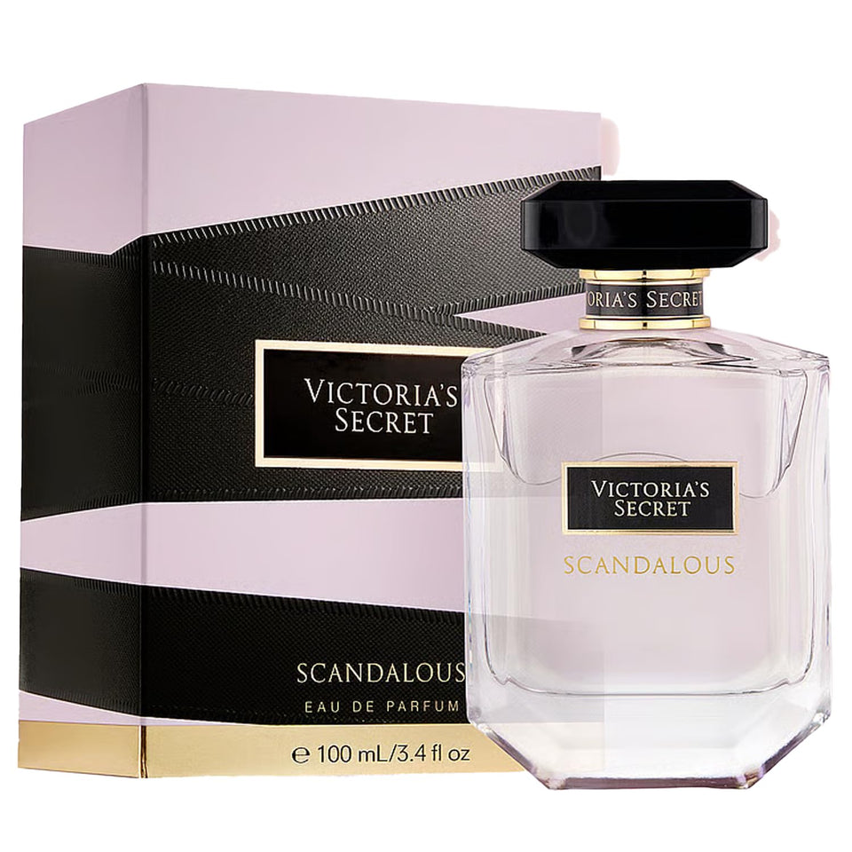 Victoria's Secret Scandalous bottle front view, a bold fruity-floral signature for evenings.