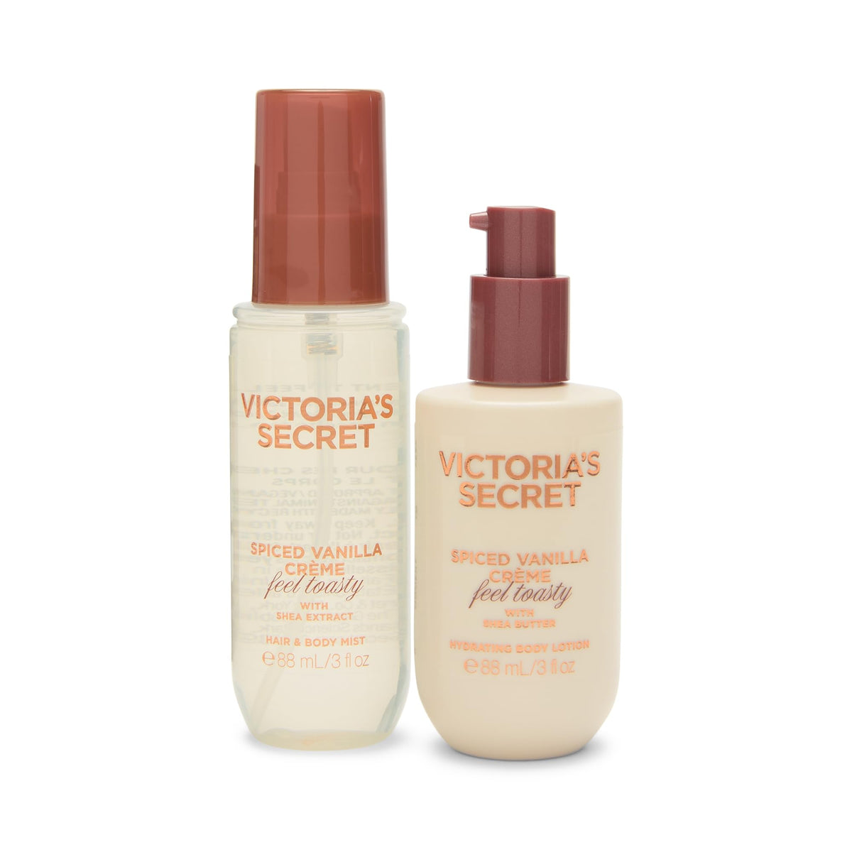 Victoria's Secret Spiced Vanilla Creme body lotion shot—rich moisture for smooth skin.