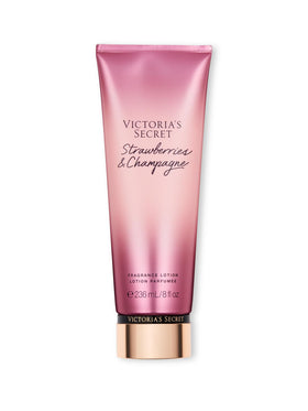 Victoria's Secret Strawberries and Champagne lotion bottle front for daily fragrance