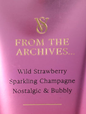 Victoria's Secret Strawberries and Champagne lotion swirl on skin shows smooth, scented hydration