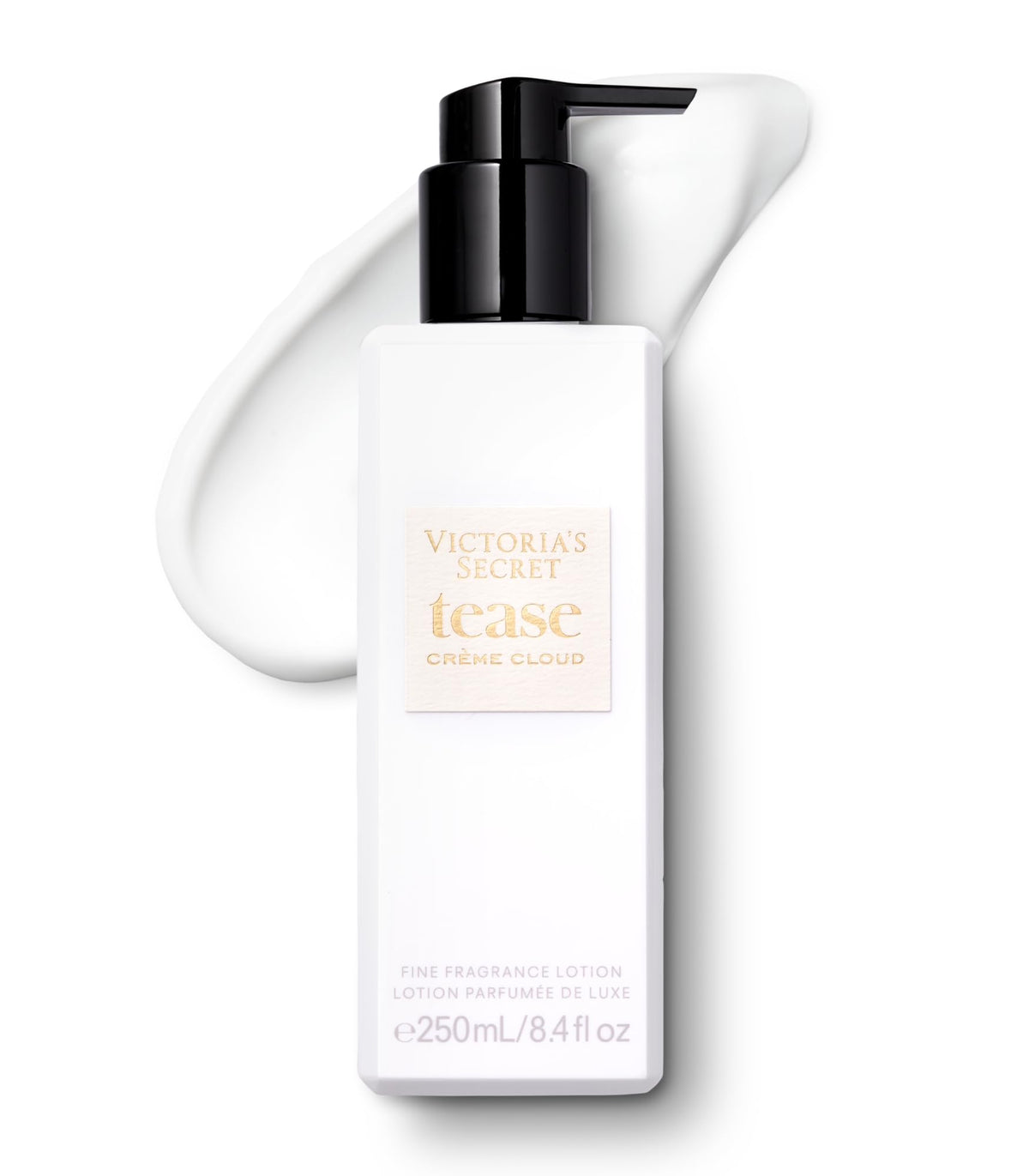 Victoria's Secret Tease Creme Cloud bottle closeup for a soft, airy fragrance.