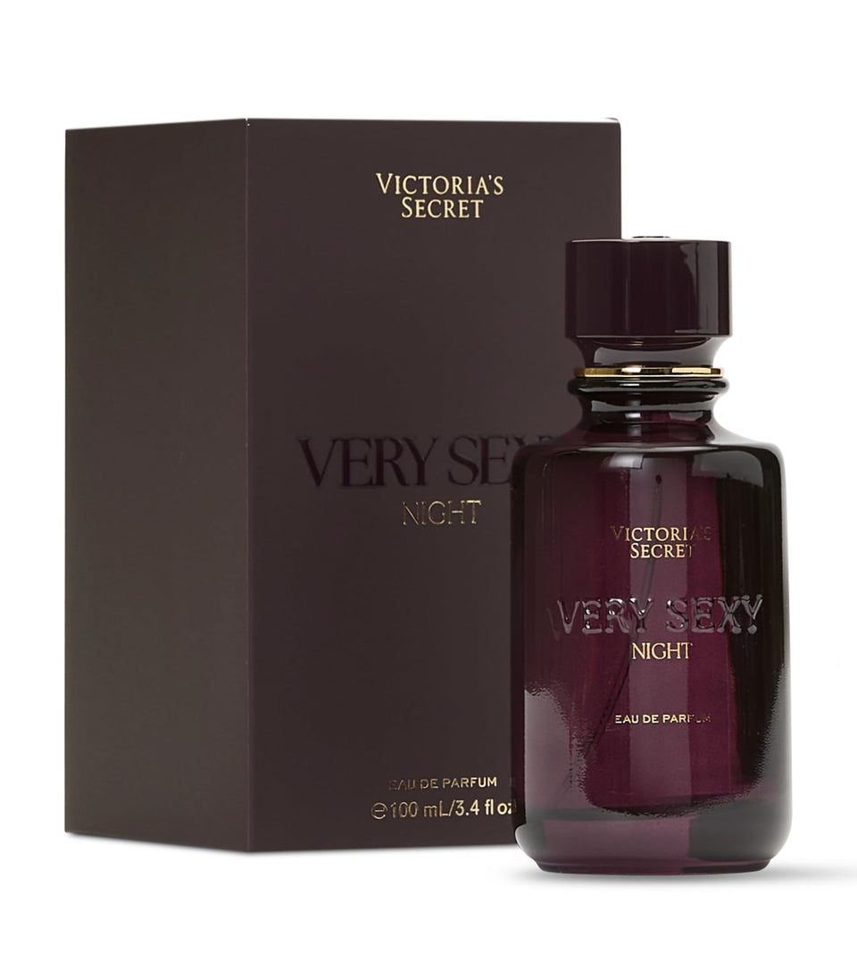 Victoria's Secret Very Sexy Night bottle close-up highlighting elegant design for evening wear.