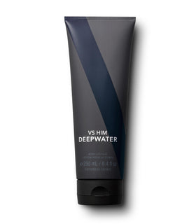 Victoria's Secret VS Him Deepwater lotion bottle with refreshing aromatic scent for daily wear.