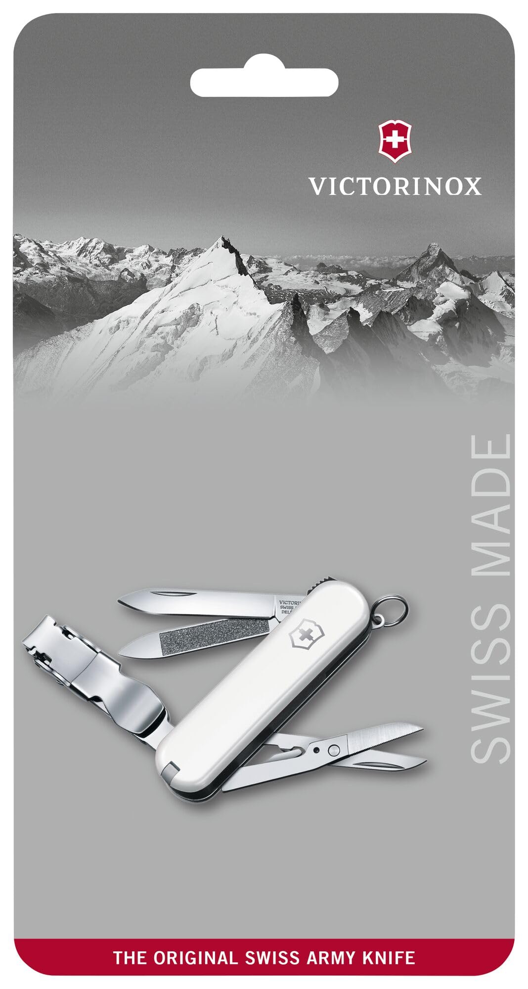 Victorinox Nail Clip 580 serrated-scissors offer precise trimming on site.