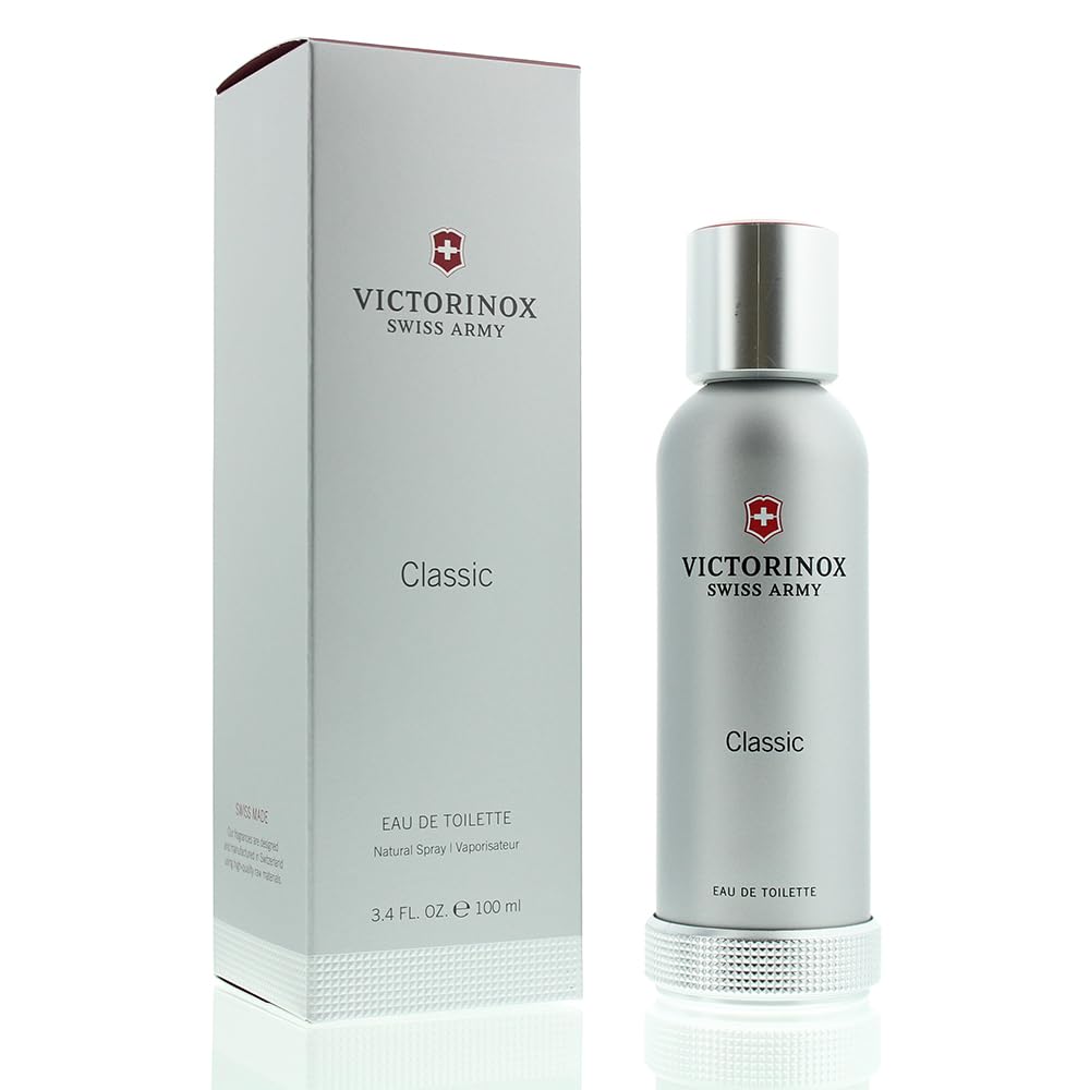 Victorinox Swiss Army for Men bottle pour reveals a bright citrus opening for daytime wear.