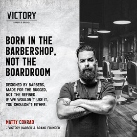 Victory Barber & Brand Beard Wash formula with natural oils nourishes skin and hair.