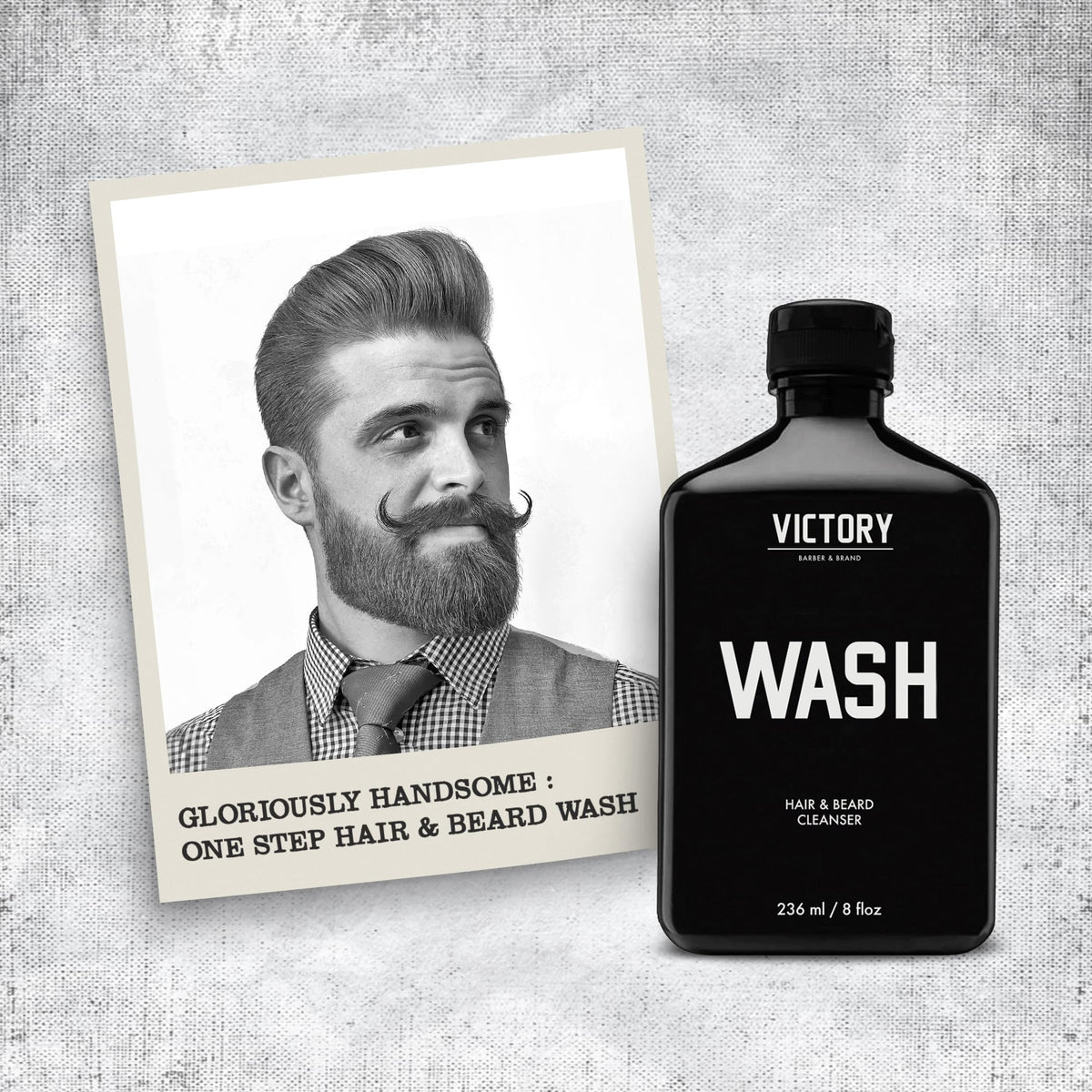 Victory Barber & Brand Beard Wash texture closeup reveals hydrating cream.