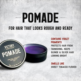 Victory Pomade violet pigment helps maintain bold hair tone.