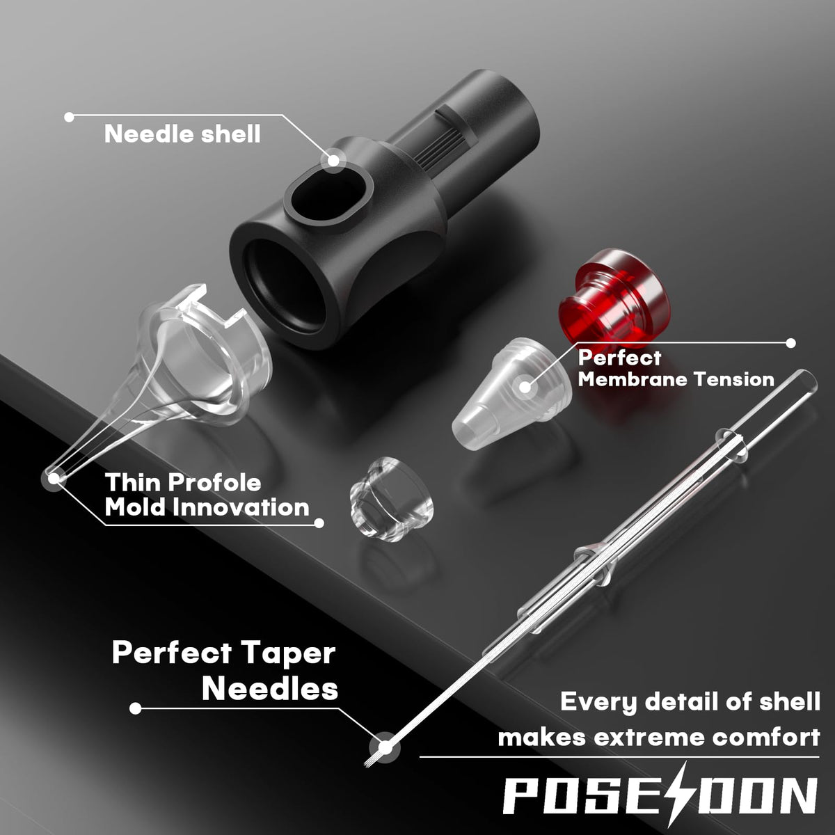 Vidattx Poseidon RS set shows 1205RS-1209RS with smooth ink flow for shading.
