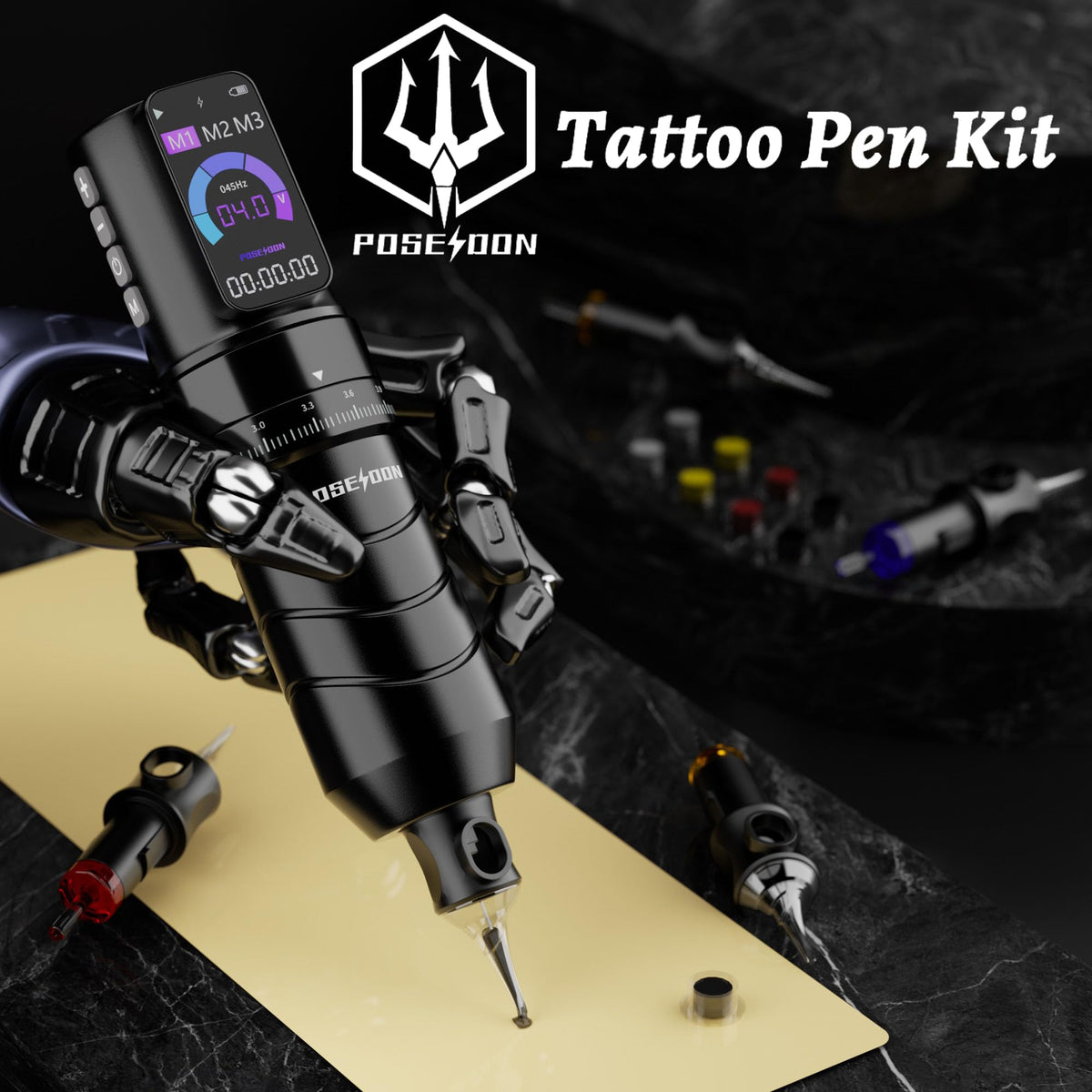 Vidattx Poseidon transfer paper supports accurate stencil transfer on skin.