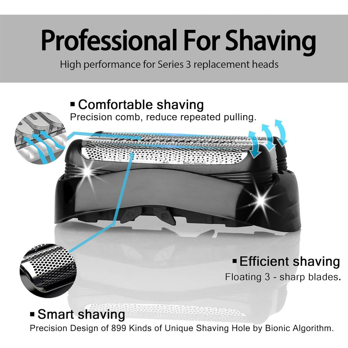 VIDSA 2pcs replacement head set for quick replacement and maintained shave quality.