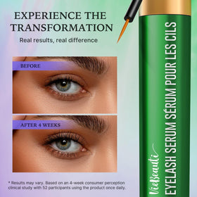 VieBeauti serum applied along the upper lash line for easy nightly use.