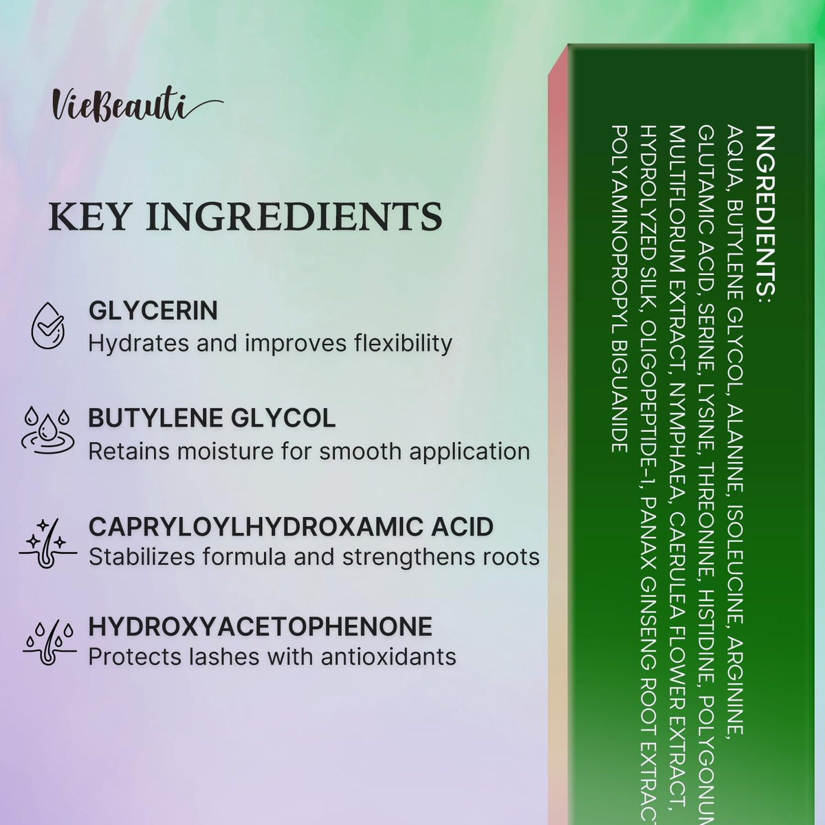 VieBeauti packaging highlighting vegan and cruelty-free formula.