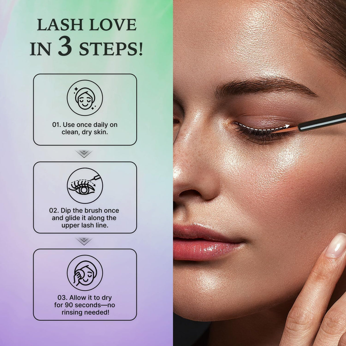 VieBeauti daily lash care with PGA-free, fragrance-free formula.