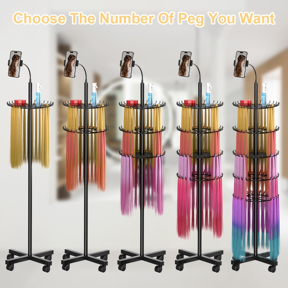VIFOCUFY braiding rack includes two grid trays for tools and accessories.