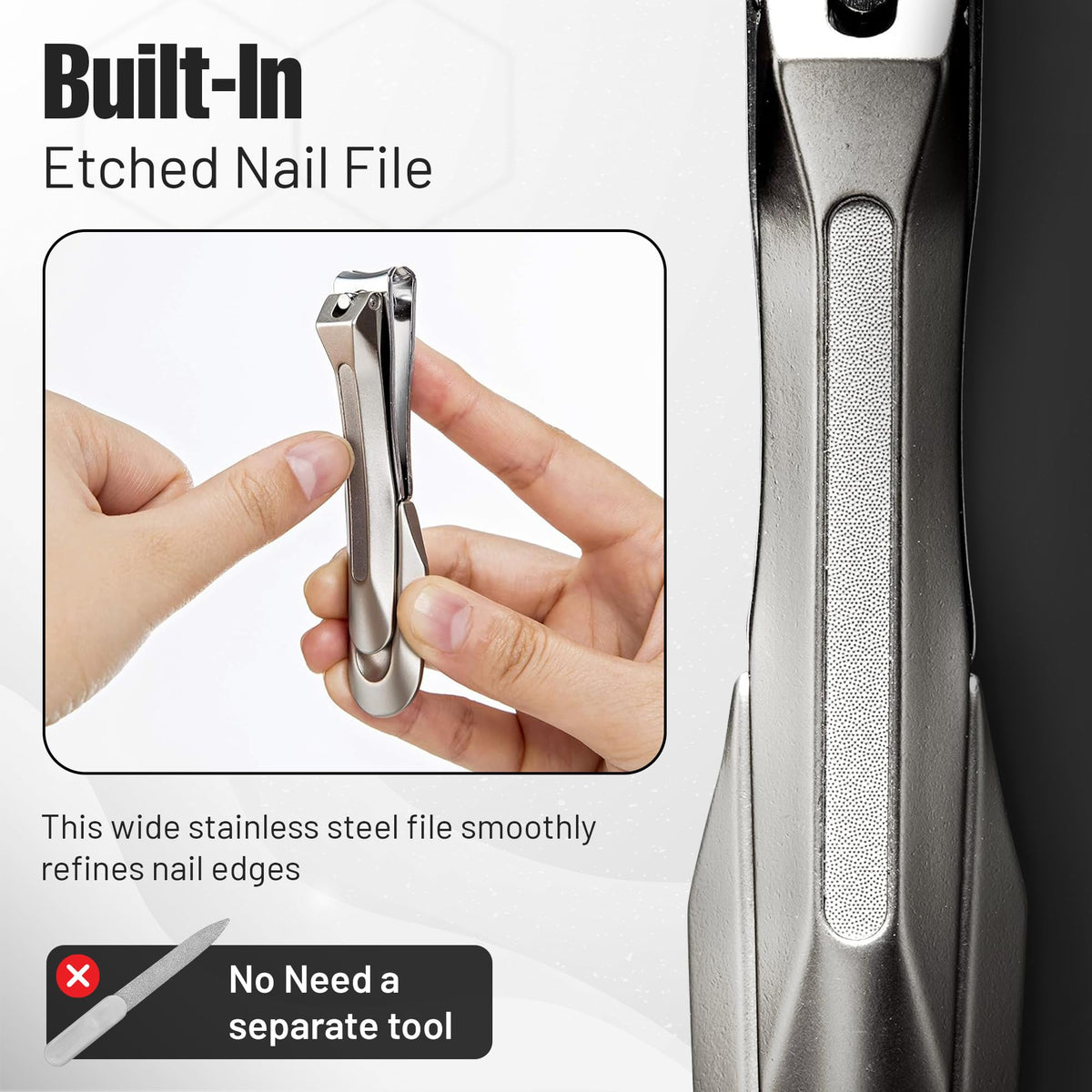 VIGORCRAFT nail clipper with integrated catcher for mess-free grooming.