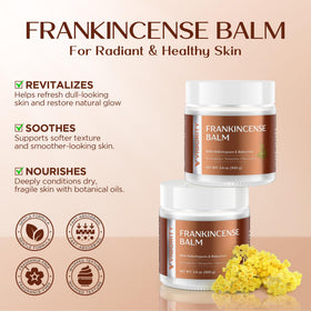 Vigority Frankincense Balm applied to the face for a smooth finish