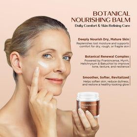 Vigority Frankincense Balm close-up texture on aging, delicate skin