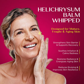 Vigority Helichrysum balm applied to skin demonstrating fast absorption and moisture