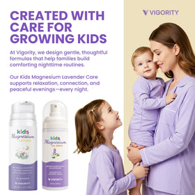 Vigority Kids dermatologically tested formula label indicates gentle, safe ingredients