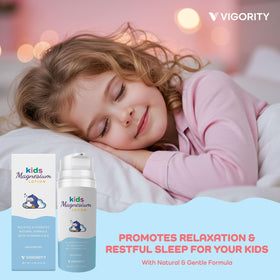 Vigority magnesium lotion for kids leg massage at bedtime promotes calm routines