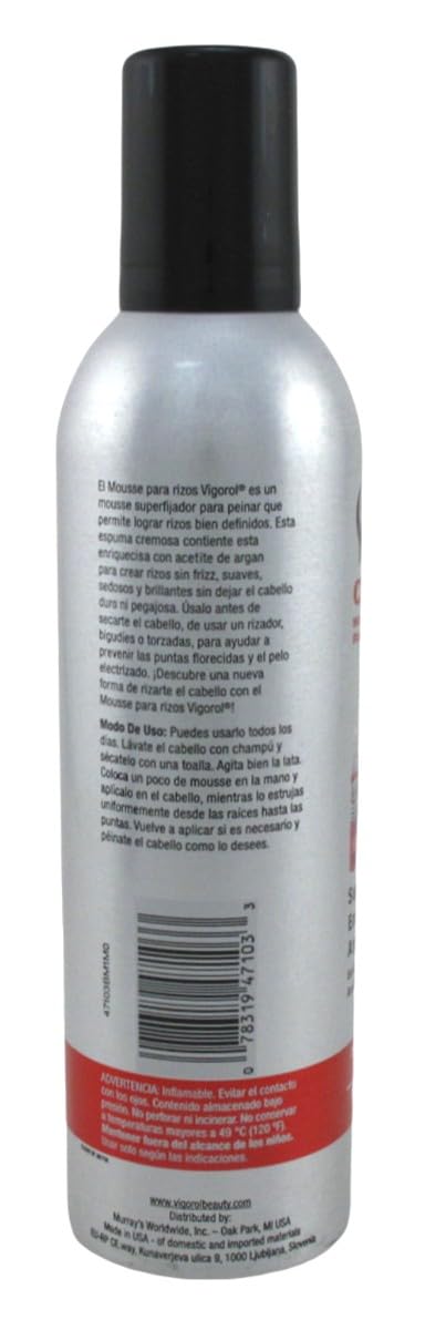 Three-bottle Vigorol Mousse Curls pack shot emphasizes value and convenience.