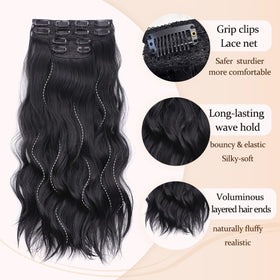 Vigorous clip-in extensions clip assembly demonstrating easy secure attachment.