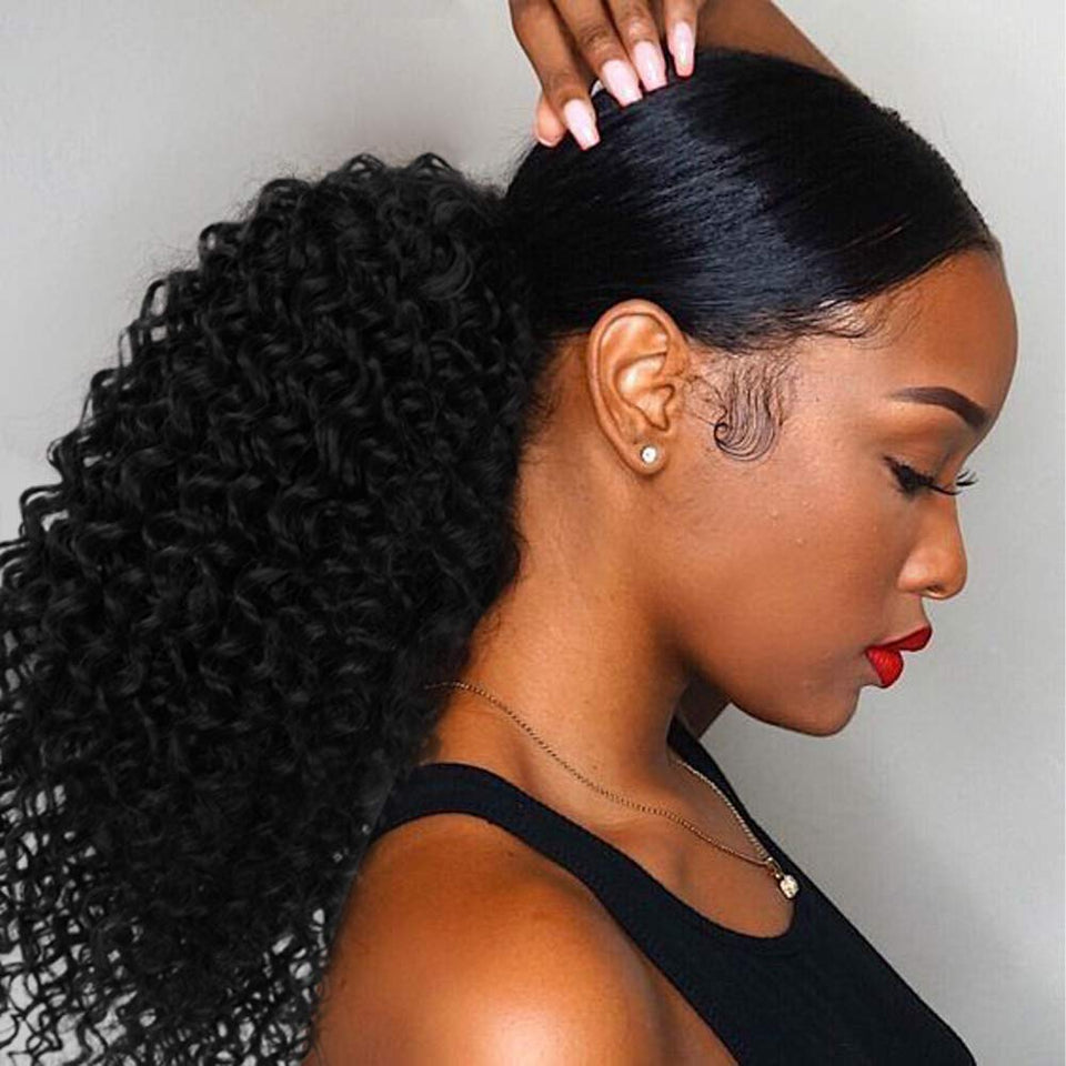 Vigorous 14in Afro kinky curly ponytail for quick daily styling