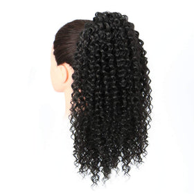 Vigorous drawstring ponytail attachment clip keeps style secure