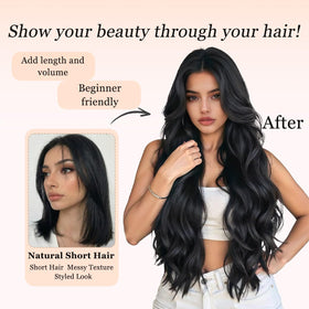 Vigorous synthetic hair texture soft fibers for comfortable wear.