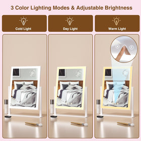 ViKert vanity mirror angled for 360-degree rotation and perfect lighting control.