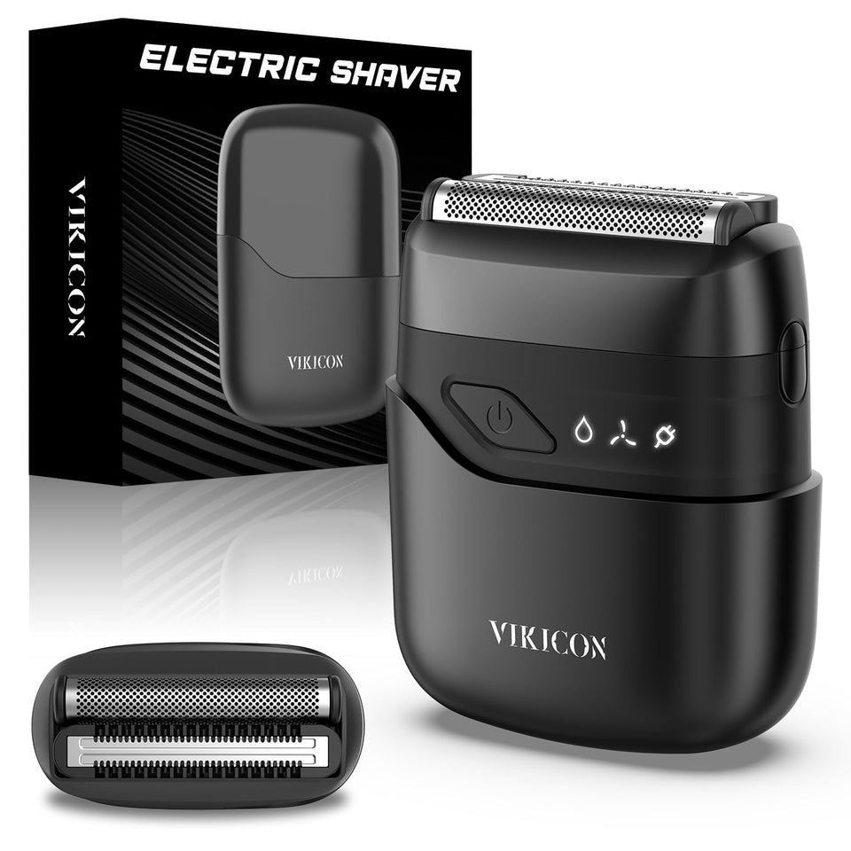 VIKICON electric foil shaver front view for precise, skin-friendly daily shaving