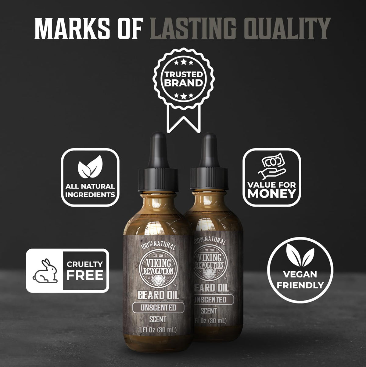 Viking Revolution apply drops beard oil for conditioning and tame